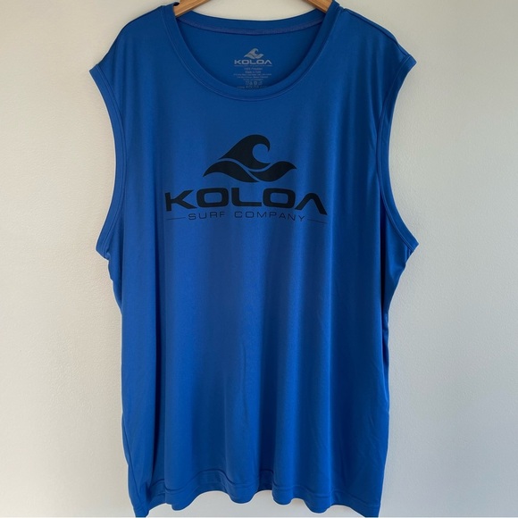 Koloa Wave Men's Athletic Sleeveless T-Shirt Royal Blue Size 3XL - Picture 1 of 7